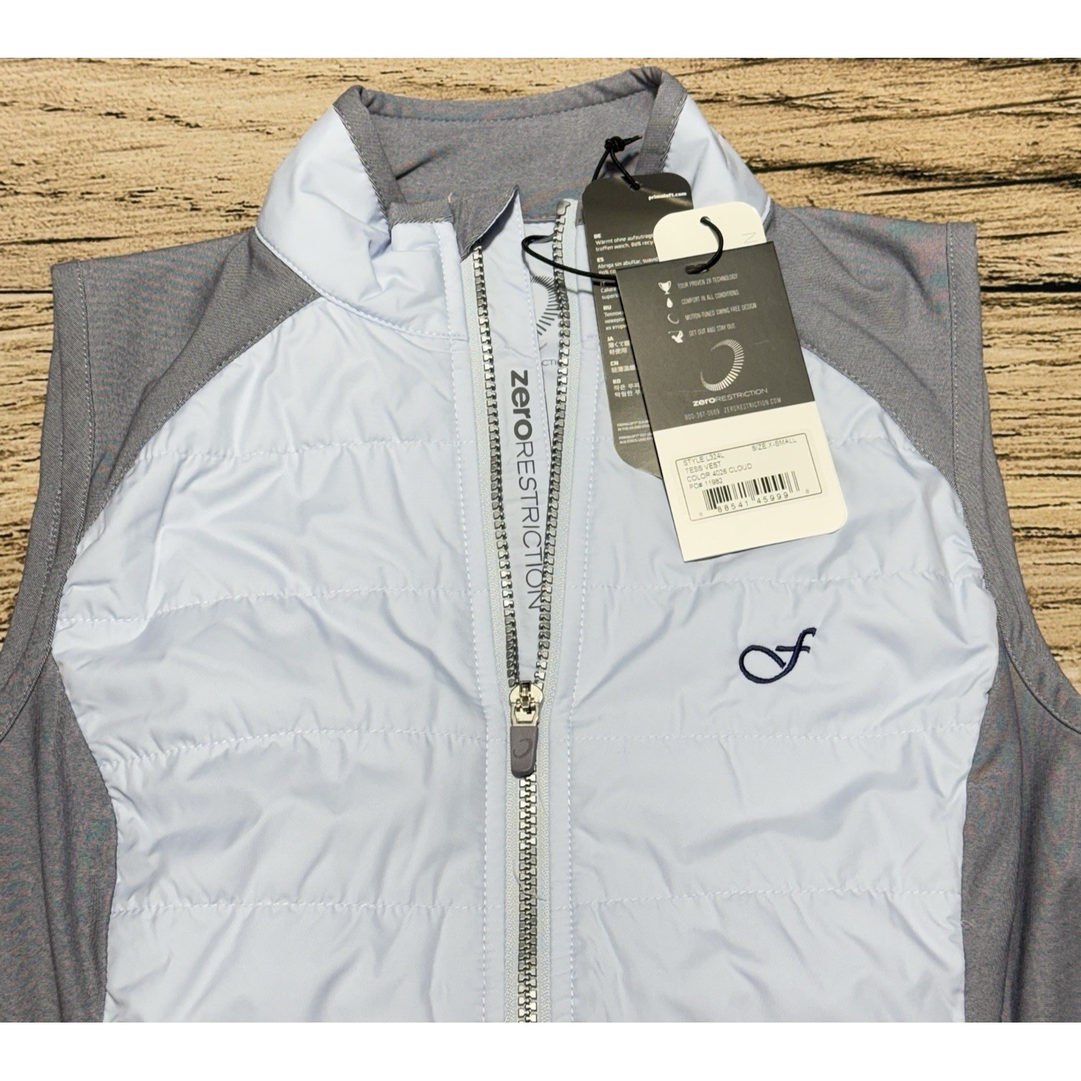 Zero Restriction Tess Vest Women Xs Sleeveless Jacket Floridian Golf Club Nwt